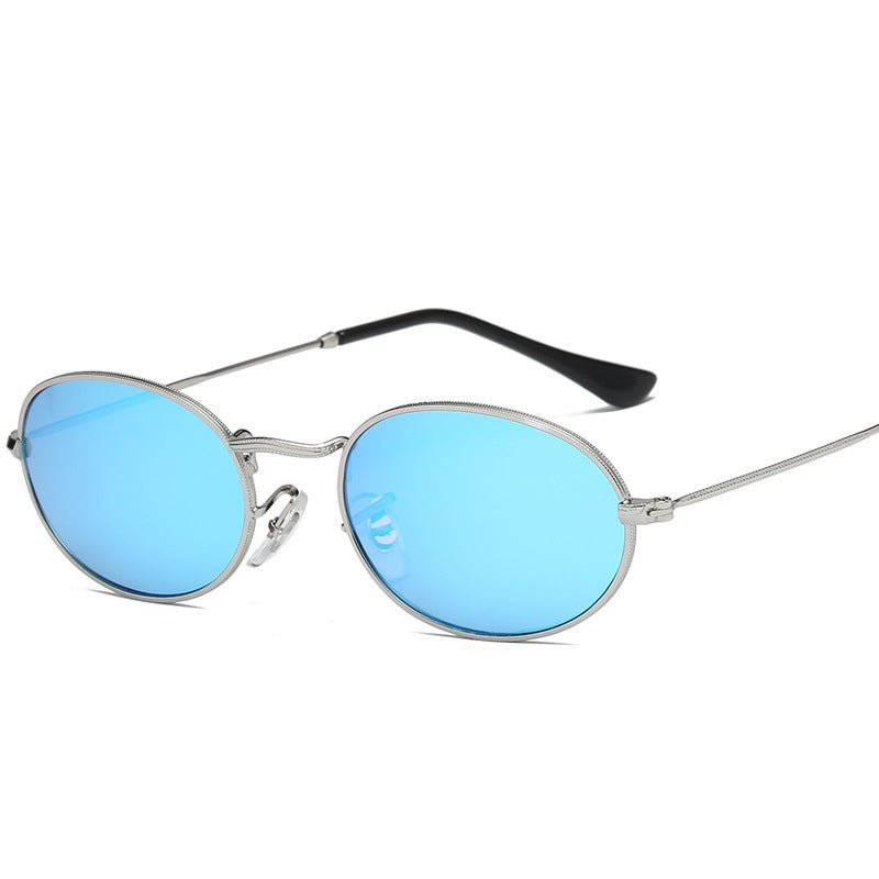 Fashion Women Sunglasses Famous Oval Sun Glasses Luxury Brand Metal Round Frames Black Small Cheap Eyewear