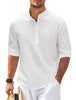 Men's Casual Shirt  Long Sleeve Stand Collar Solid Color Shirt Mens Clothing