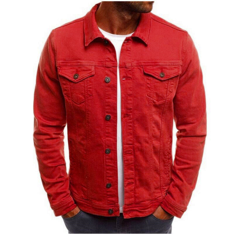 Casual Men Jacket Denim Button Shirt